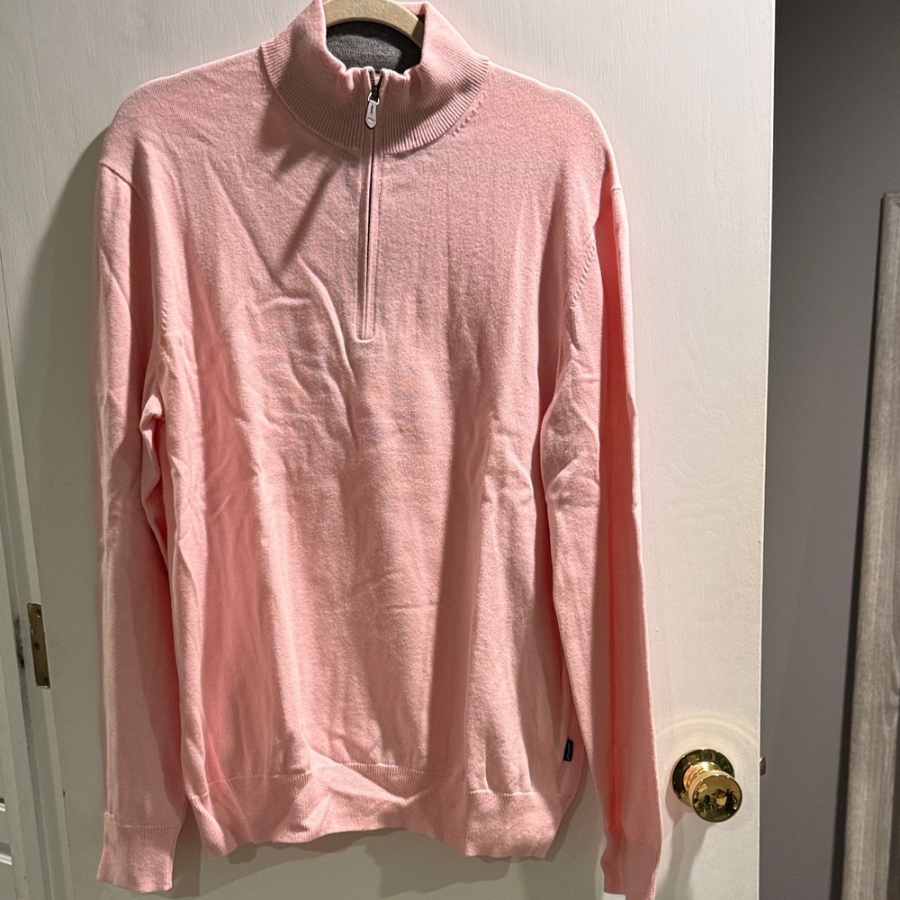 Vineyard Vines Men's Light Pink Zip-Up Sweater